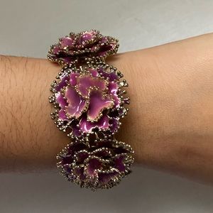 Purple flower bracelet